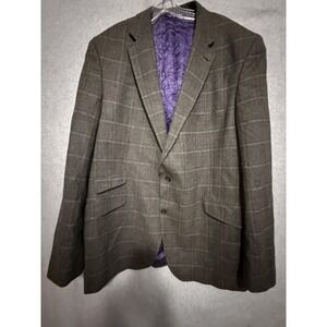 Ted Baker Endurance Blazer Sport Coat Mens 48 Brown Wool Check Canada Jacket